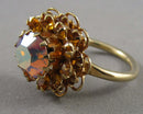 Amber Blossom Sarah Coventry Ring Size 6.5 Vintage H108-7