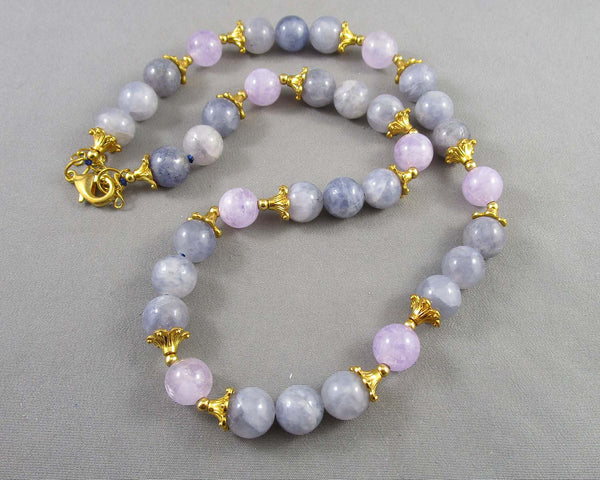 Smoky Quartz & Amethyst Necklace H099-3