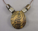 Wood Pendant Necklace (Vintage) H108-17
