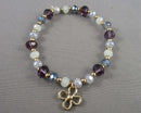 Faceted Glass Beaded Bracelet (Vintage) H111-1