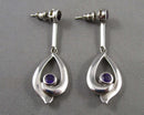 Amethyst Earrings 925 Sterling Silver H111-3