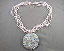 Abalone Shell Pendant Necklace H088-12