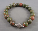 Unakite Gemstone Bracelet (Vintage) H111-17