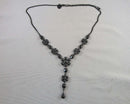 Black Rhinestone Crystal Necklace (Vintage) H111-18