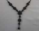 Black Rhinestone Crystal Necklace (Vintage) H111-18