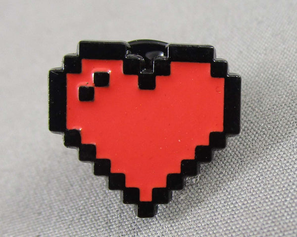 Pixelated 8-Bit Heart Enamel Pin 1pc (BIN 65)