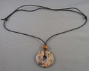 Leopard Skin Jasper Pendant Necklace (Vintage) H111-24