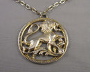 Brass Lion Pendant Necklace (Vintage) H111-25