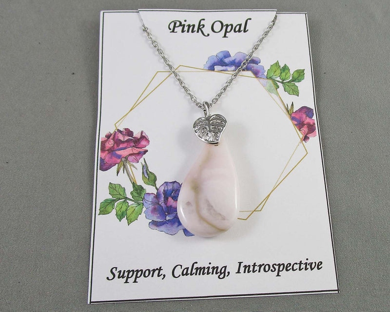 Pink Opal Necklace 1pc (E033)