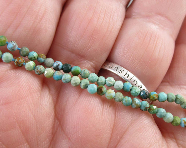 Turquoise Faceted Round 2mm Beads C407