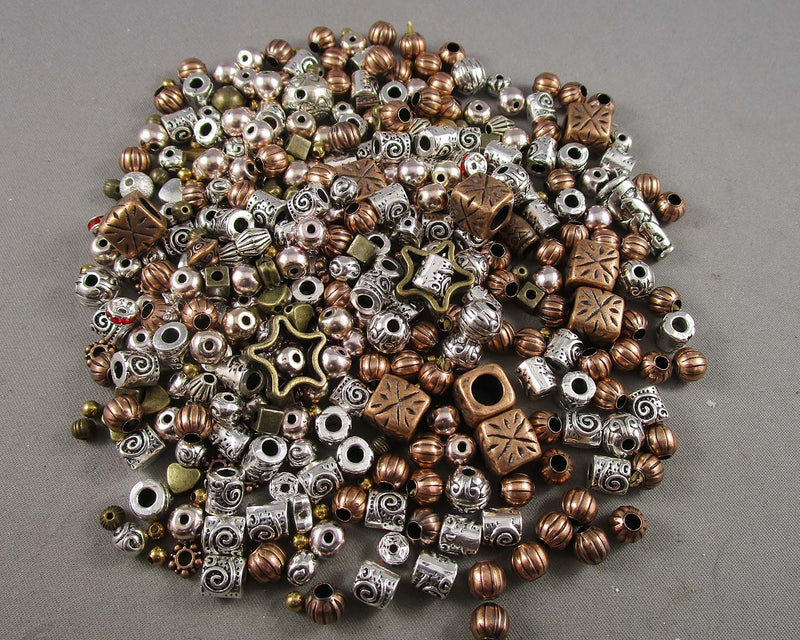 Mixed Metal Spacer Beads 50 grams (C061**)