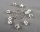 Real Sterling Silver Plate Hollow Spacer Beads 10pc 8mm C165