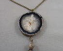 Agate Gemstone Pendant Necklace (Vintage) H113-18