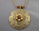 Brass Filigree Pendant Necklace (Vintage) H113-24