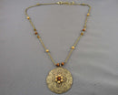 Brass Filigree Pendant Necklace (Vintage) H113-24