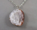 Agate Geode Gemstone Pendant Necklace (Vintage) H113-30