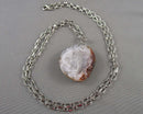 Agate Geode Gemstone Pendant Necklace (Vintage) H113-30