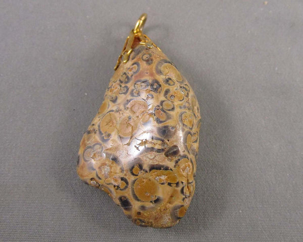 Leopard Skin Jasper Pendant (Vintage) H111-7