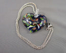 Pretty Heart Shaped Glass Pendant Necklace (Vintage) H115-1