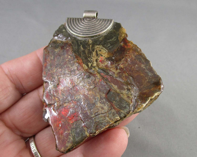 Ammolite Gemstone Pendant 1pc (B038) Vintage