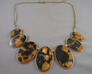Gold Tone Statement Necklace Vintage H115-8