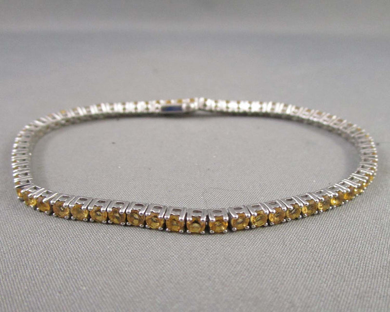 Citrine Gemstone Bracelet (Sterling Silver) Vintage B038-2