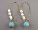 Pearl & Magnesite Earrings H115-14