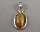 Tiger Eye Pendant 925 Sterling Silver (Vintage) H115-18