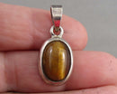 Tiger Eye Pendant 925 Sterling Silver (Vintage) H115-18