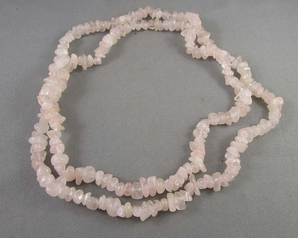 Rose Quartz Chip Necklace 1 pc B020-4