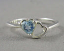 Aquamarine CZ 925 Sterling Silver Ring Size 6 (Vintage) H115-15