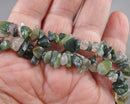 Moss Agate Beads Chip Strand 32" (G021-1)