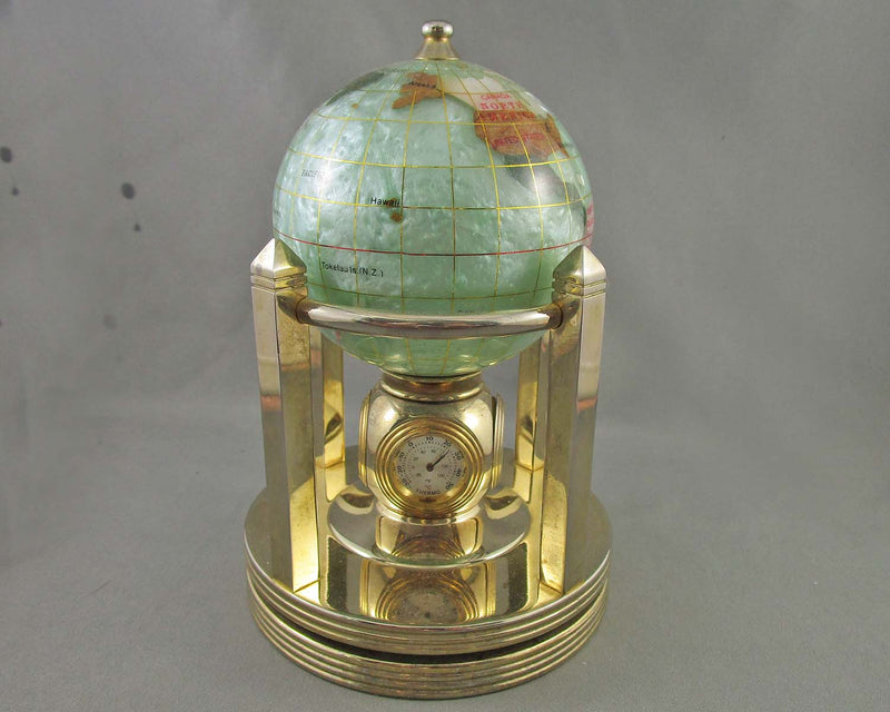 Vintage Gemstone World Globe Clock