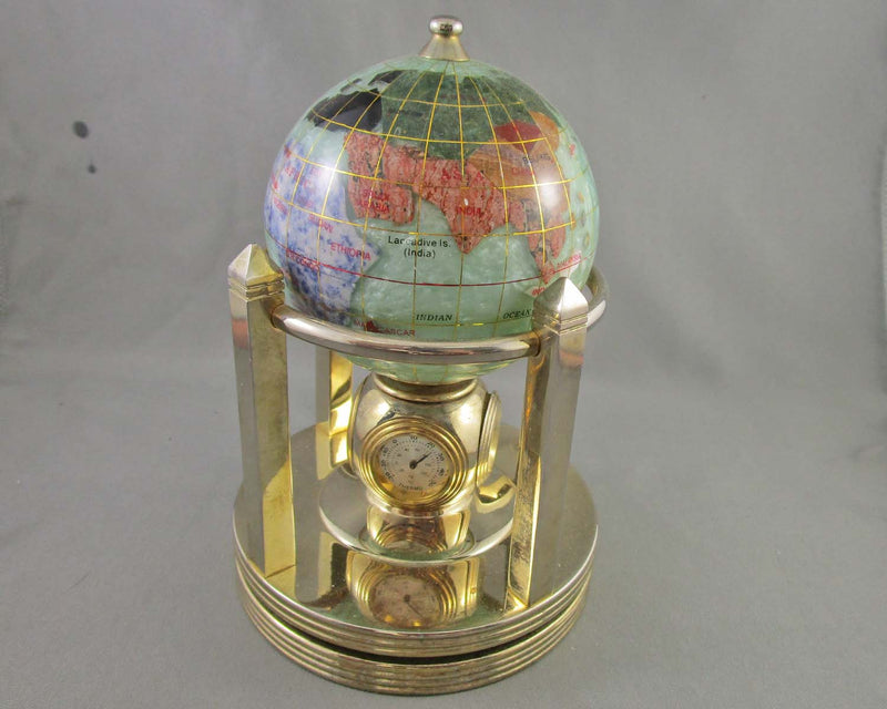 Vintage Gemstone World Globe Clock