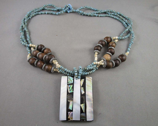 Abalone Shell Pendant Necklace H004-8