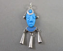 RARE!  Sleeping Beauty Turquoise Pendant 950 Sterling Silver (Vintage) H115-23