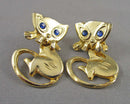 Brass Cat Earrings H115-24