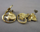 Brass Cat Earrings H115-24
