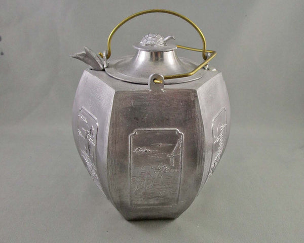 Chinese Pewter Tea Pot (Vintage)