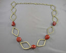 Red Jasper Gemstone Necklace (Vintage) H004-16