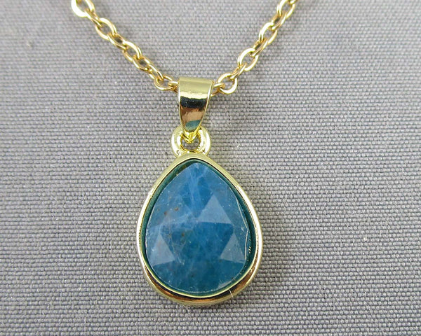 Blue Apatite Gemstone Pendant 1pc E072