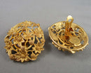 Gold Tone Vintage Clip on Earrings H118-2