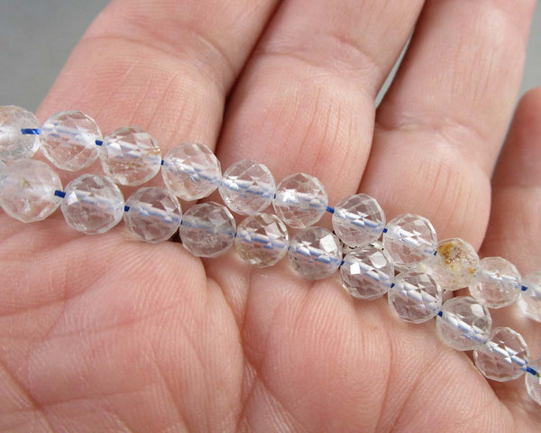 White Topaz Faceted Beads Various Sizes