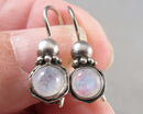Rainbow Moonstone Gemstone Earrings 925 Sterling Silver H118-6