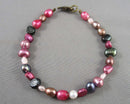 Pink Pearl Gemstone Bracelet (Vintage) H118-8