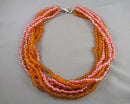 Pretty Multi Strand Beaded Necklace Vintage H118-9