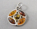 Amber Gemstone Pendant 925 Sterling Silver (Vintage) H118-10