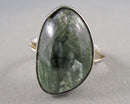 Seraphinite Gemstone Ring 925 Sterling Silver Size 9 (Vintage) H118-11