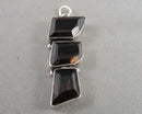 Smoky Quartz Gemstone Pendant 925 Sterling Silver (Vintage) H118-12