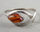 Amber Gemstone Ring 925 Sterling Silver Size 8 (Vintage) H118-21